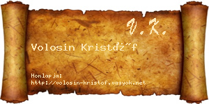 Volosin Kristóf névjegykártya