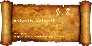 Volosin Kristóf névjegykártya